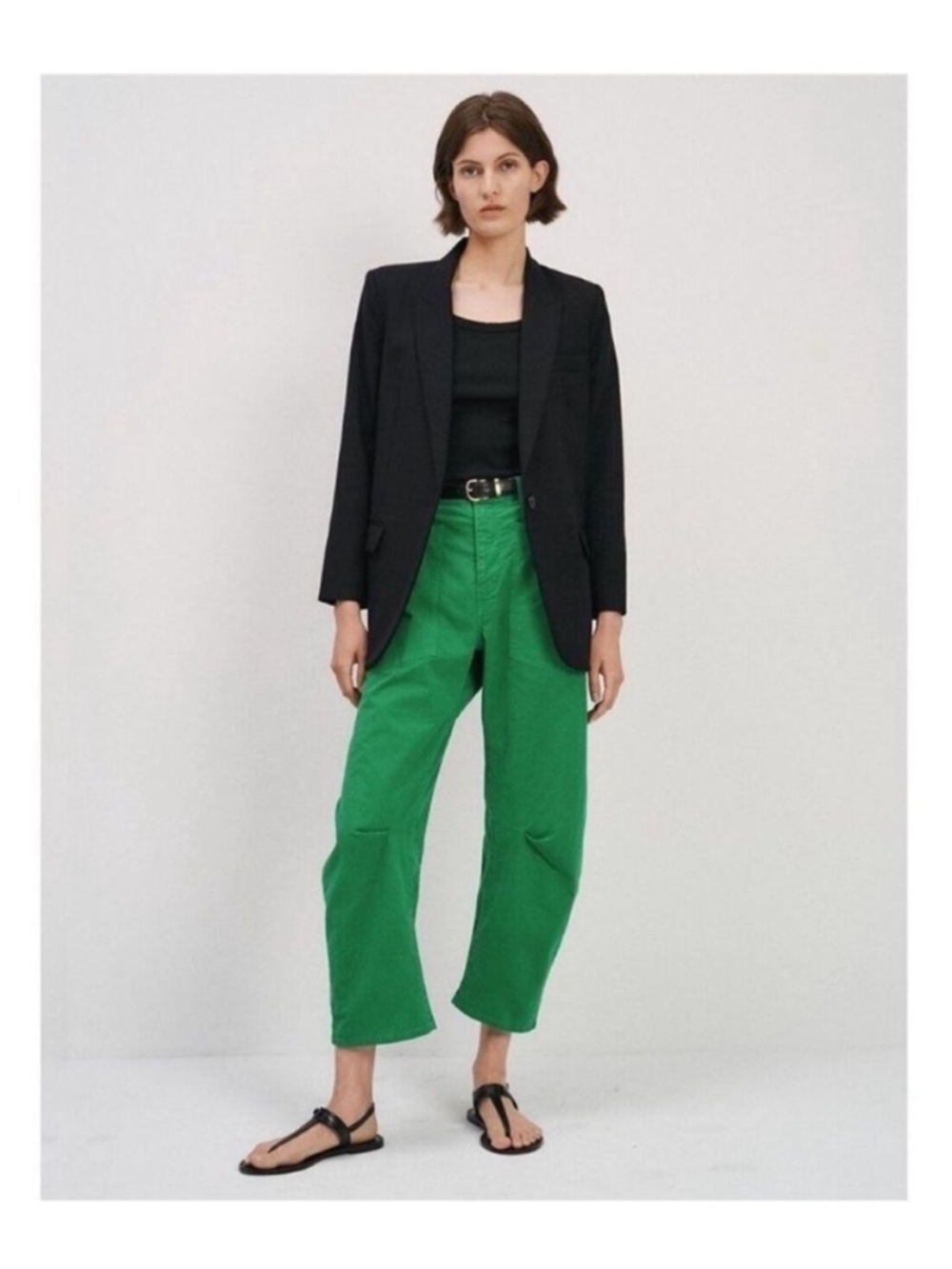 Nili Lotan Shon Pant in Malachite Green Sz 0 Barrel